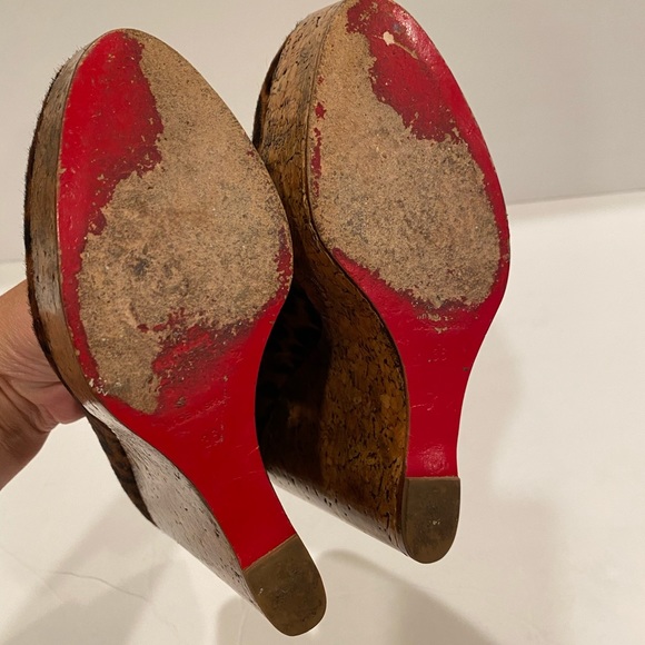 Christian Louboutin coroclic wedge leopard pumps